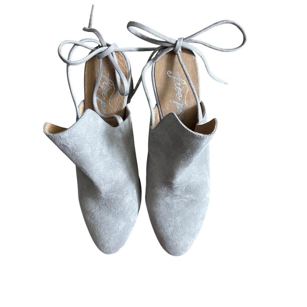 NWOB Free People Gray Suede Mid Heel Mule with Silver Sparkle Heel Sz 40 (9.5) - Picture 5 of 6